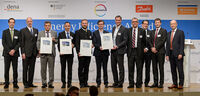 Die Preisträger des diesjährigen Energy Efficieny Awards. Den Preis für InfraLeuna nahmen entgegen Geschäftsführer Dr. Christof Günther (4.v.l.) und Holger Groß, Bereichsleiter Ingenieurtechnik (2.v.l.).